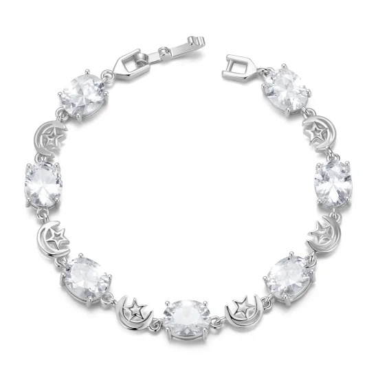 (image for) Pandora Style Stars and Moon Chain Bracelet - YIB068-A