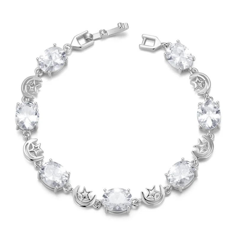 (image for) Pandora Style Stars and Moon Chain Bracelet - YIB068-A - Product Image