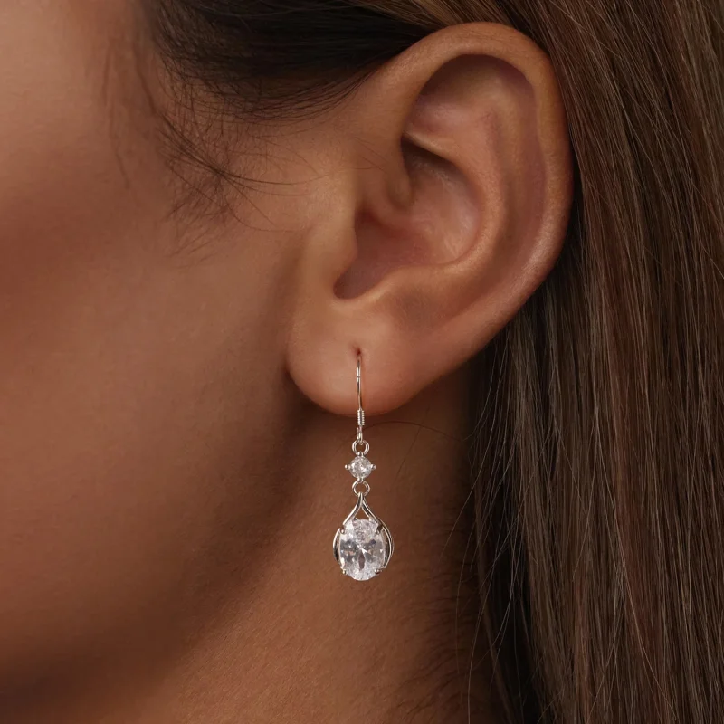 (image for) PANDORA Style Teardrop Earrings - BSE1087 - View 6