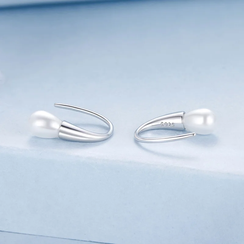 (image for) PANDORA Style Teardrop Pearl Earrings - BSE1054 - View 2