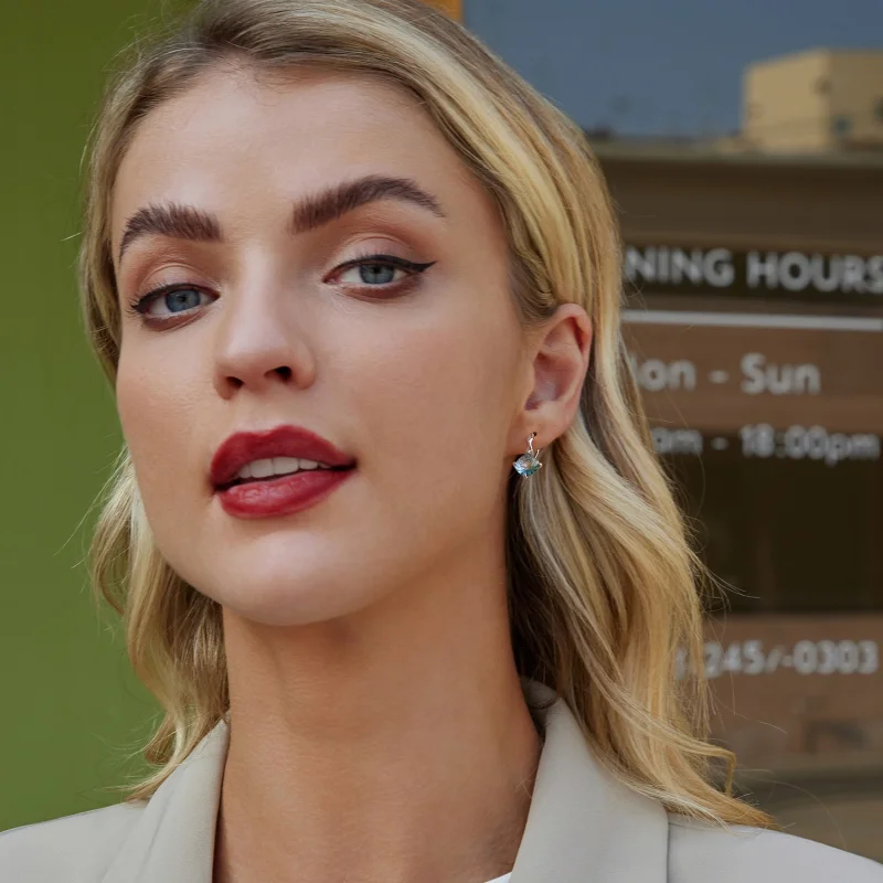 (image for) PANDORA Style Turquoise Tourmaline Earrings - BSE1047 - View 7