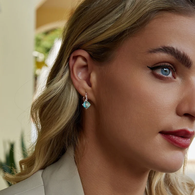 (image for) PANDORA Style Turquoise Tourmaline Earrings - BSE1047 - View 8