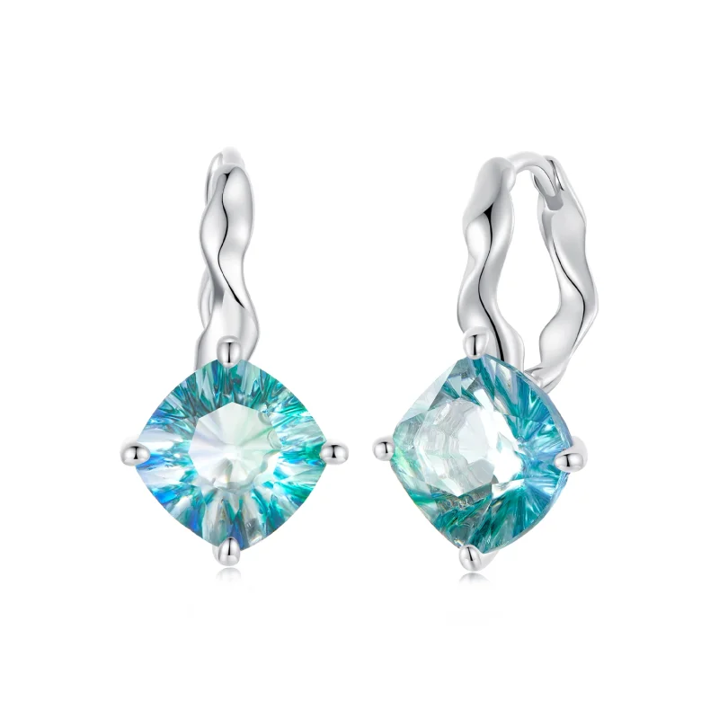 (image for) PANDORA Style Turquoise Tourmaline Earrings - BSE1047 - Product Image