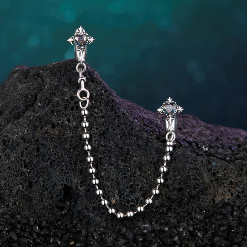 (image for) PANDORA Style Vintage Cross Silicone Safety Chain - BSC1060 - View 2