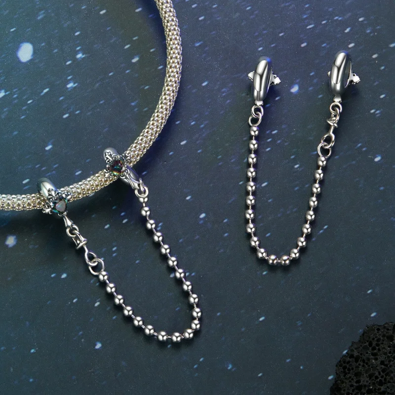 (image for) PANDORA Style Vintage Cross Silicone Safety Chain - BSC1060 - View 4