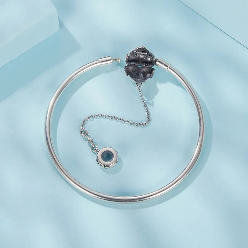 (image for) PANDORA Style Vintage Heart Bangle Bracelet - SCB287 - View 4