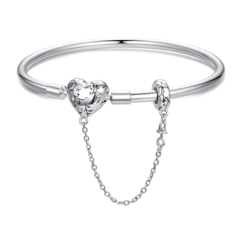 (image for) PANDORA Style Vintage Heart Bangle Bracelet - SCB287 - Product Image