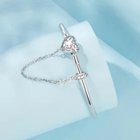 PANDORA Style Vintage Heart Bangle Bracelet - SCB287 PANDORA Style Vintage Heart Bangle Bracelet - SCB287