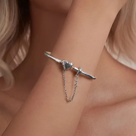 PANDORA Style Vintage Heart Bangle Bracelet - SCB287