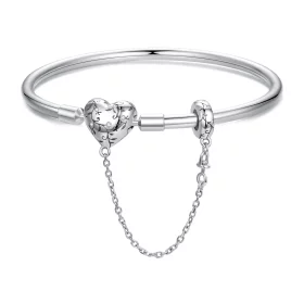 PANDORA Style Vintage Heart Bangle Bracelet - SCB287 PANDORA Style Vintage Heart Bangle Bracelet - SCB287