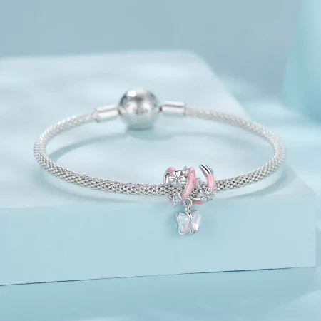 PANDORA风格蝴蝶爱之花串珠 - SCC2828