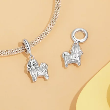PANDORA风格西施犬吊坠 - SCC2834