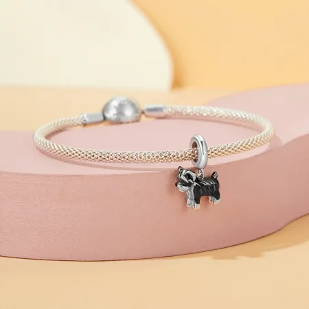 PANDORA风格雪纳瑞吊坠 - SCC2835