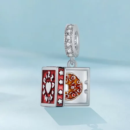 PANDORA风格趣味披萨吊坠 - SCC2841