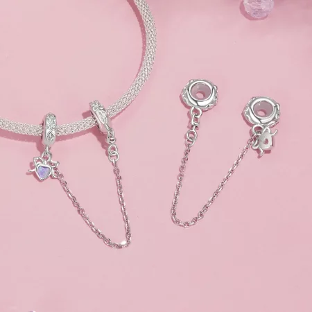 PANDORA风格蝴蝶结安全链 - SCC2888