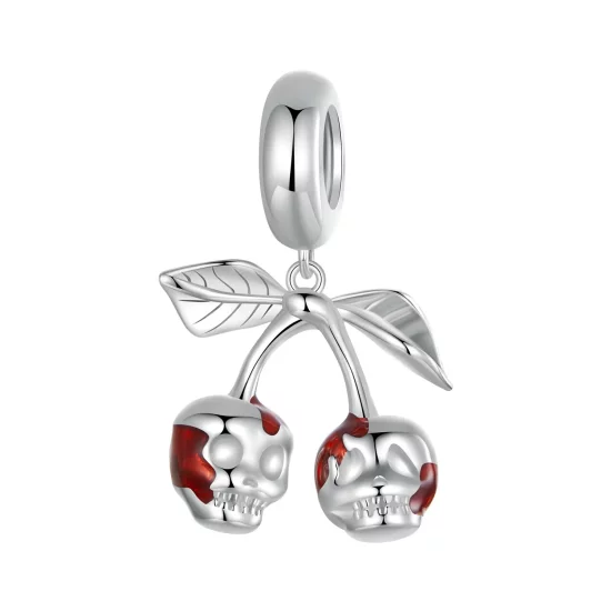 PANDORA风格樱桃骷髅吊坠 - SCC2904