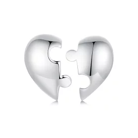 PANDORA Style Heart Puzzle Earrings - SCE1770 PANDORA Style Heart Puzzle Earrings - SCE1770