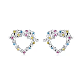 PANDORA风格心形扭结耳环 - SCE1776 PANDORA风格心形扭结耳环 - SCE1776