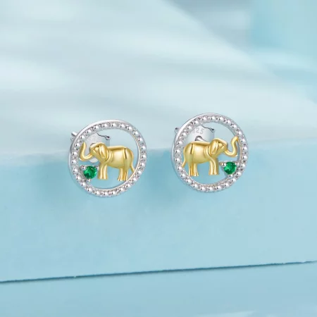 PANDORA风格金色大象耳环 - SCE1794