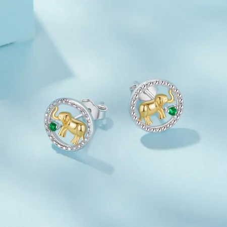 PANDORA风格金色大象耳环 - SCE1794