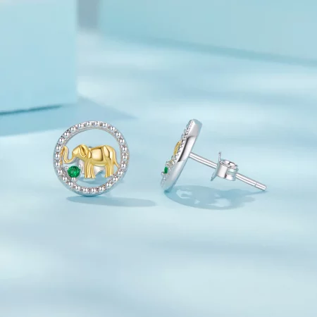 PANDORA风格金色大象耳环 - SCE1794