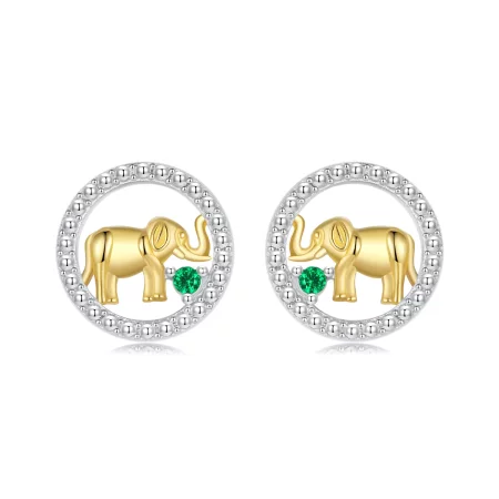 PANDORA风格金色大象耳环 - SCE1794