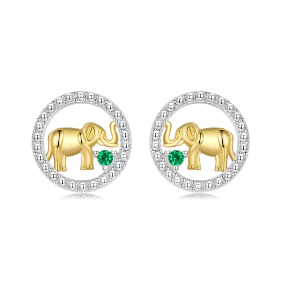 PANDORA风格金色大象耳环 - SCE1794