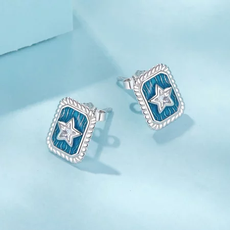 PANDORA风格星形复古耳环 - SCE1796