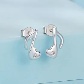 PANDORA风格心形音乐符号耳环 - SCE1805 PANDORA风格心形音乐符号耳环 - SCE1805