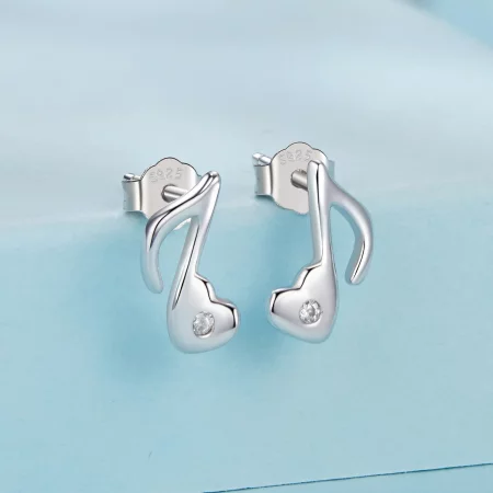 PANDORA风格心形音乐符号耳环 - SCE1805