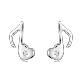 PANDORA风格心形音乐符号耳环 - SCE1805 PANDORA风格心形音乐符号耳环 - SCE1805