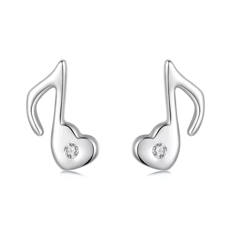 PANDORA风格心形音乐符号耳环 - SCE1805