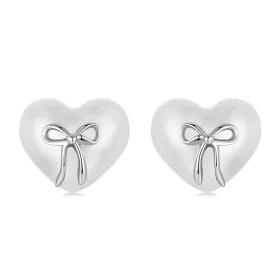 PANDORA Style Bow Heart Earrings - SCE1810