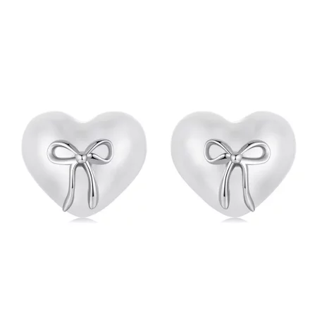 PANDORA Style Bow Heart Earrings - SCE1810
