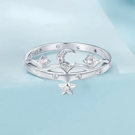 PANDORA Style Star and Moon Ring - SCR1046