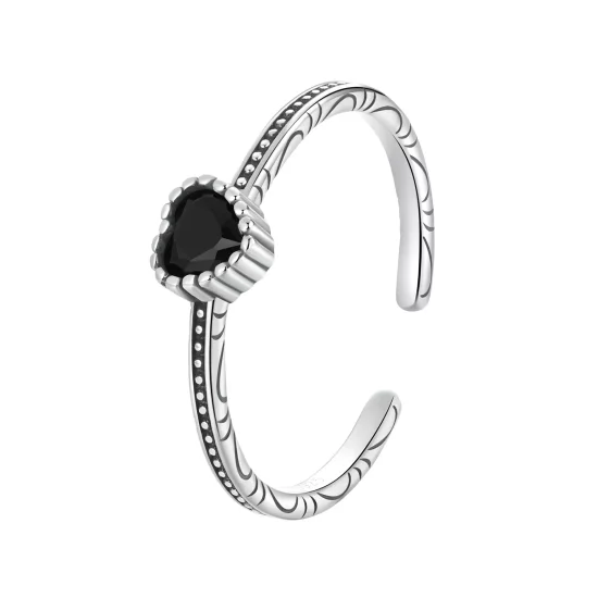 PANDORA Style Heart of Darkness Opening Open Ring - SCR1074-E