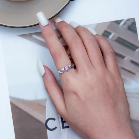 PANDORA风格心形翅膀戒指 - SCR874