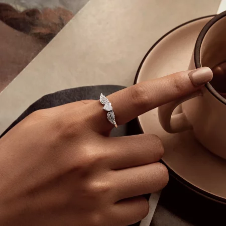 PANDORA风格心形翅膀戒指 - SCR874