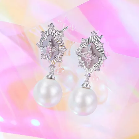 PANDORA Style Starlight Pink Earrings - YIE246