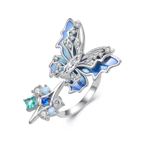 PANDORA Style Ice Butterfly Open Ring - YIR247-E PANDORA Style Ice Butterfly Open Ring - YIR247-E