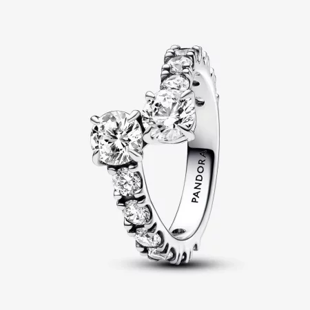 Pandora Sparkling Overlapping Band Ring - 193149C01
