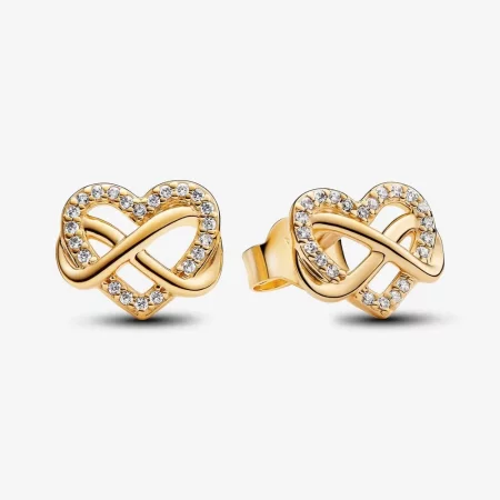Pandora Sparkling Infinity Heart Stud Earrings - 262667C01