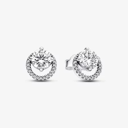 Pandora Sparkling Round Halo Stud Earrings - 291248C01