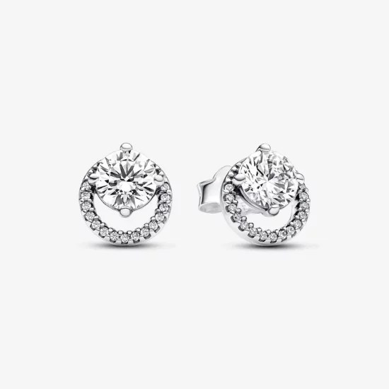 Pandora Sparkling Round Halo Stud Earrings - 291248C01