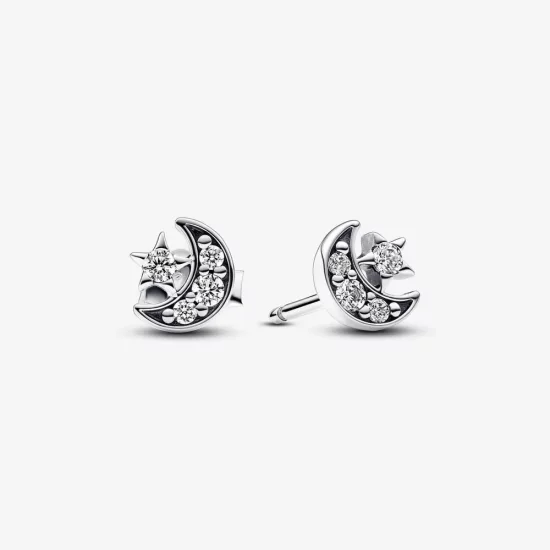 Pandora Sparkling Moon & Star Stud Earrings - 292990C01