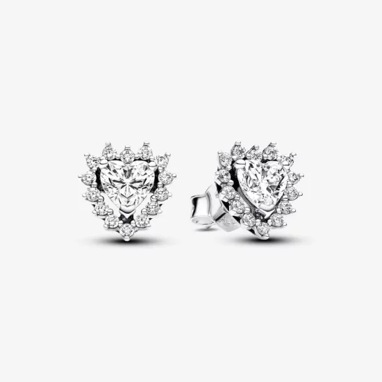 Pandora Sparkling Heart Halo Stud Earrings - 293097C01