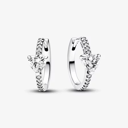 Pandora Sparkling Heart Hoop Earrings - 293101C01