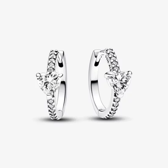 Pandora Sparkling Heart Hoop Earrings - 293101C01