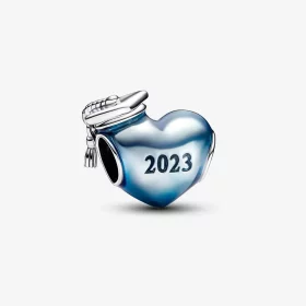 Pandora Blue 2023 Graduation Heart Charm - 792590C01 Pandora Blue 2023 Graduation Heart Charm - 792590C01