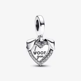 Pandora Heart & Dog Double Dangle Charm - 792647C01